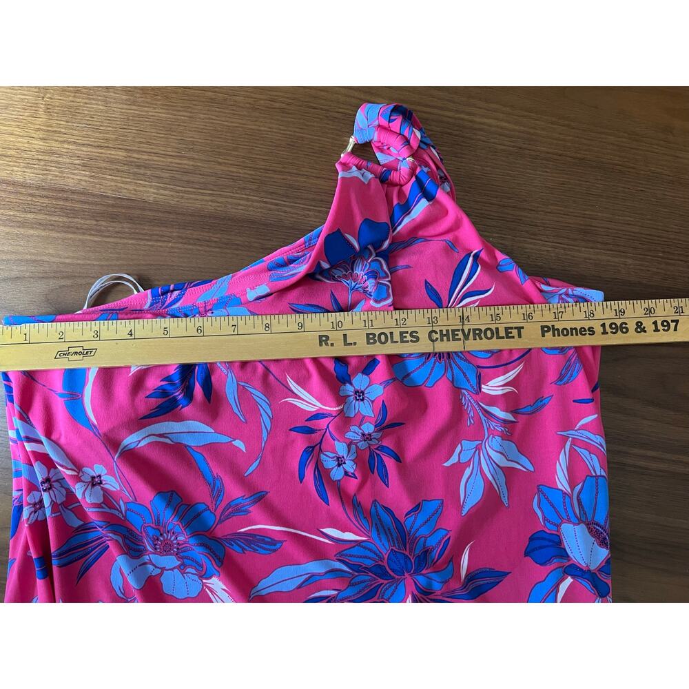 Tommy Bahama Romantic Blooms One Shoulder Dress Bright Blush Pink NWT L - Picture 6 of 8